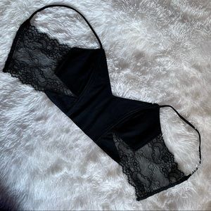 Olivaceous Black Lace Crop Top